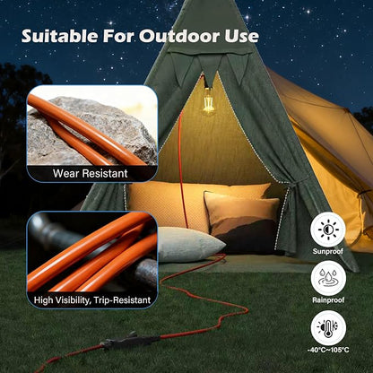 90 Degree 2 Prong Polarized Outdoor Power Extension Cord 50 FT, Angled - Image 3