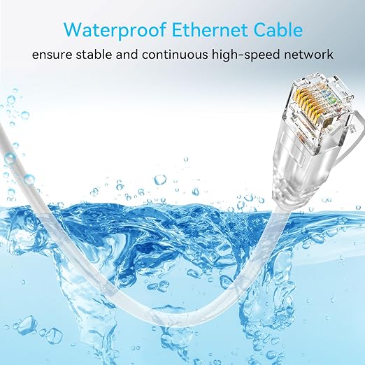 Cat6a Ethernet Cable Slim 60ft Outdoor&Indoor, 28AWG Pure Copper Cat6 Internet - Image 6