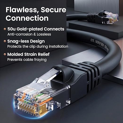GEARit Cat 6 Patch Cables 1 ft Black Cat6 Patch Cables 1ft Black/Ethernet Patch - Image 4