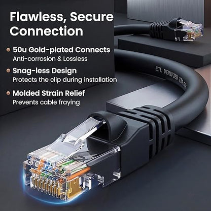 GEARit Cat 6 Patch Cables 1 ft Black Cat6 Patch Cables 1ft Black/Ethernet Patch - Image 4