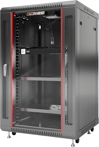 18U Wall Mount Server Rack Cabinet 24” Deep, 19” Network & AV Enclosure by SYSRACKS