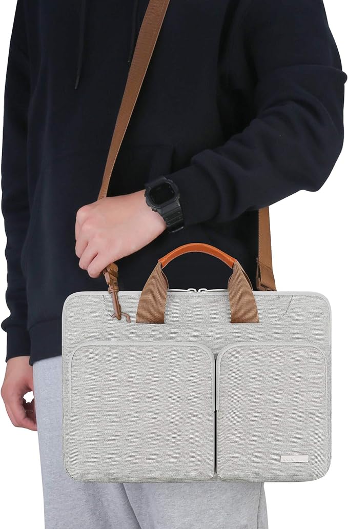 Lacdo 360° Protective Laptop Shoulder Bag, 14 Inch Laptop Sleeve Case - Image 6