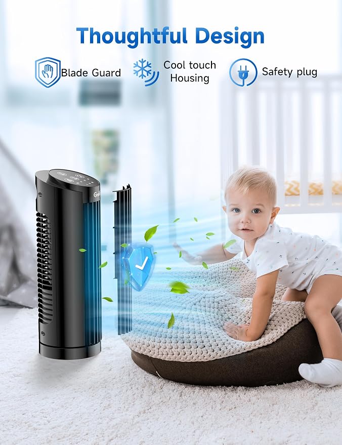 Grelife Tower Fan, 28dB Quiet Operation, 90° Wide Oscillation, 3 Speeds - Image 7