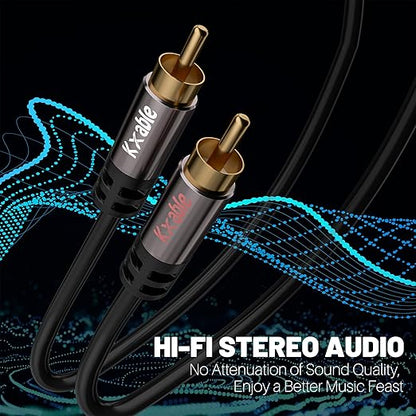RCA Cable 15FT, 2RCA Male to 2RCA Male Stereo Audio Cable, 【Oxygen-Free Copper - Image 3