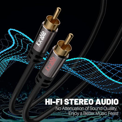 RCA Cable 25FT, 2RCA Male to 2RCA Male Stereo Audio Cable, 【Oxygen-Free Copper - Image 3