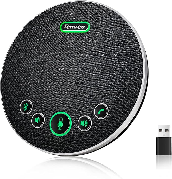 Tenveo Conference Speaker Microphone, 360° Sound Pickup and AI Noise Reduction by Tenveo