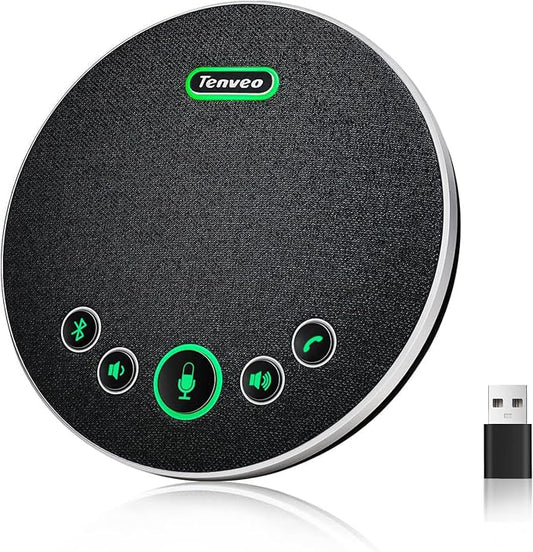 Tenveo Conference Speaker Microphone, 360° Sound Pickup and AI Noise Reduction by Tenveo