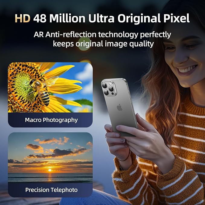 Compatible with iPhone 15 Pro/16 Pro Camera Lens Protector, Tempered Glass Full - Image 3