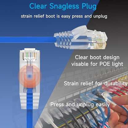 Cat6a Slim Ethernet Patch Cable 1 ft, Cat6a Patch Cable - Image 4