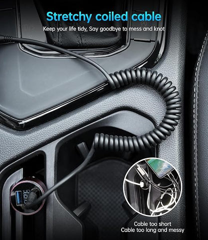 Coiled USB C to C Cable 100W 3FT - Image 5