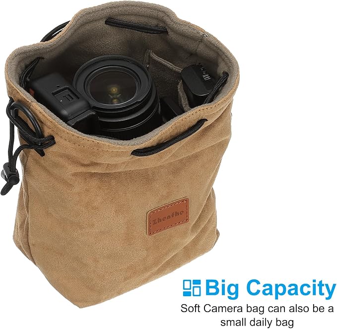 Patikil XL Size Drawstring Lens Case Flannel Camera Handbag - Image 4