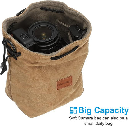 Patikil XL Size Drawstring Lens Case Flannel Camera Handbag - Image 4