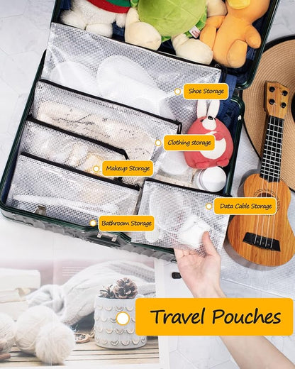 SUNEE Multisize Plastic Zipper Pouches, Water-Resistant Zip Bag - Image 5