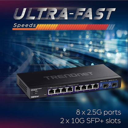 TRENDnet 10-Port Multi-Gig Web Smart Switch, TEG-3102WS, 8 x 2.5GBASE-T Ports - Image 4
