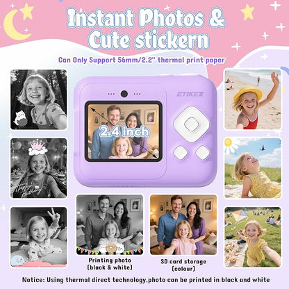 Kids Camera, 1080P Instant Digital Print Camera - Image 3