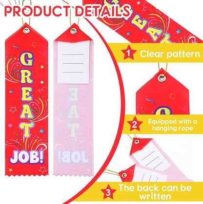 Wavwavw 100 Pcs Great Job Award Ribbons Bulk 8" x 2" Prizes Ribbons - Image 3