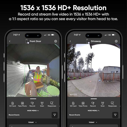 Wyze Battery Video Doorbell Wireless Camera, 1536x1536 HD+ - Image 4