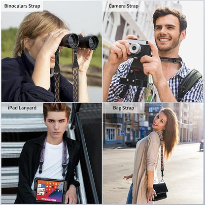FIEIL Red Floral Shoulder Strap, Adjustable Camera Strap - Image 2