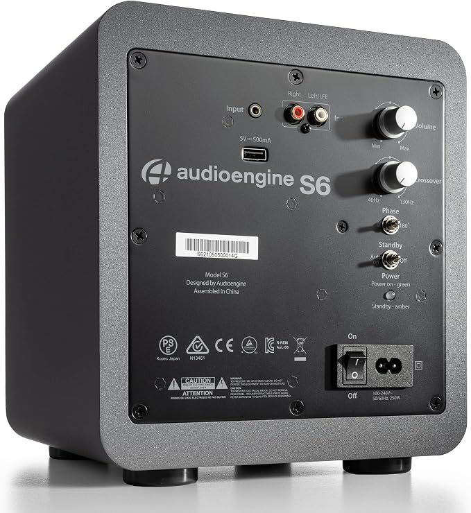 Audioengine S6 210W Compact Powered Mini Subwoofer- Powerful Bass in a Small - Image 2