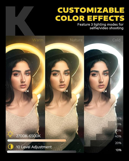 Kaiess 10.2" Selfie Ring Light - Image 3