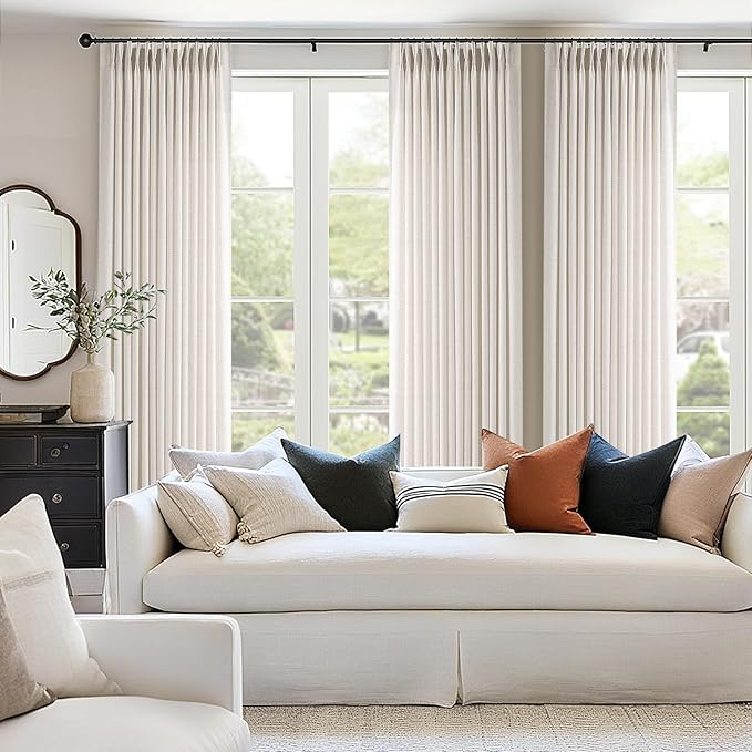 Memory Trained Pinch Pleated Curtains 72 Inches Long, Viral Linen Pinch Pleat - Image 4