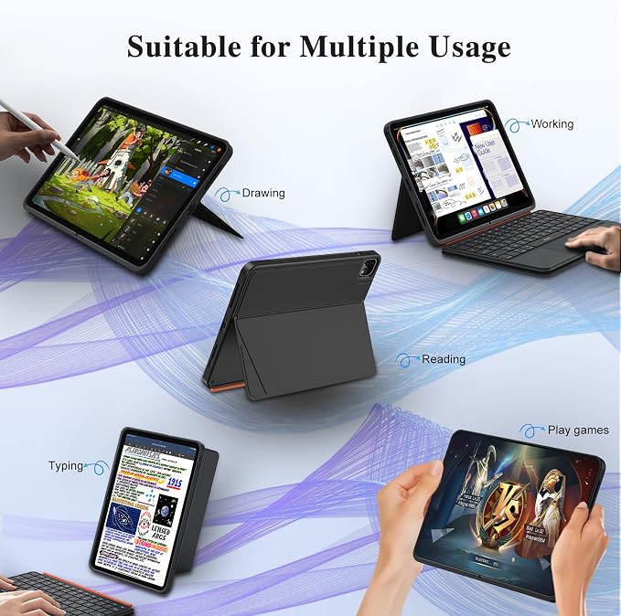 iPad Keyboard Case for iPad Air 13 inch, Pro 12.9 inch 6/5/4/3rd Gen, Flex - Image 3