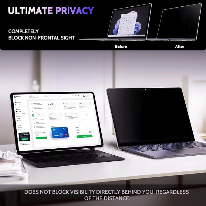 Privacy Screen for 15 Inch Surface Laptop 7, MagicSuction™ Removable Anti Spy - Image 4