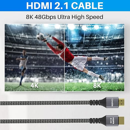 8K HDMI 2.1 Cable 6.5FT/2M, Real Certified 48Gbps Ultra High Speed HDMI® Cable - Image 3