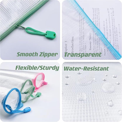 Oaimyy-16 Pcs-3"x 5"-Plastic Mesh Zipper Pouch Document Folders Bag Zipper Zip - Image 3