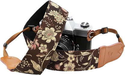 Padwa Lifestyle Japanese Brown Printed Floral Camera Strap - Image 8