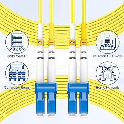SpeedyCables- OS2 LC to LC Fiber Patch Cable 5m/16ft, 1G/10Gb 9/125um Single - Image 6