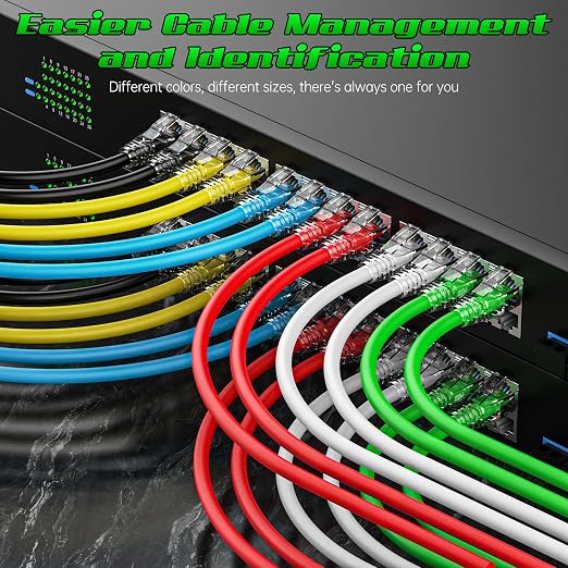 2 Feet Cat6 Patch Cables, Solid Pure Copper Patch Cord, Cat 6 Ethernet Cable - Image 3