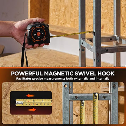 Laser Tape Measure 2-in-1, 197Ft Laser Distance Meter & 16Ft Digital Tape - Image 3