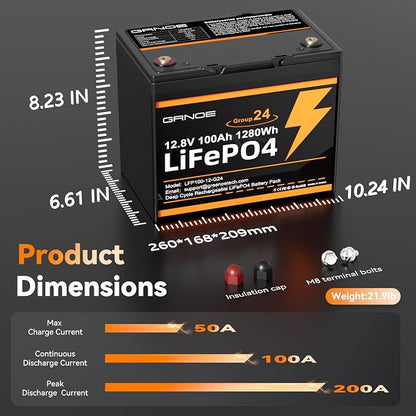 12V 100Ah LiFePO4 Automotive Battery, 15000+ Deep Cycles, 100A BMS, 21.9lb - Image 7