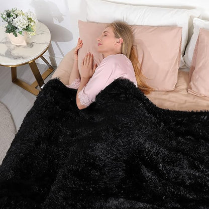 Tuddrom Decorative Extra Soft Faux Fur Blanket Twin Size 70" x78", Reversible - Image 4