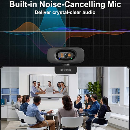 2K Quad HD Webcam with Privacy Cover & Noise-Canceling Microphone & USB C - Image 3