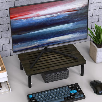 2 Pack Bamboo Monitor Stand Riser, 4 Adjustable Height, Laptop Stand - Image 8