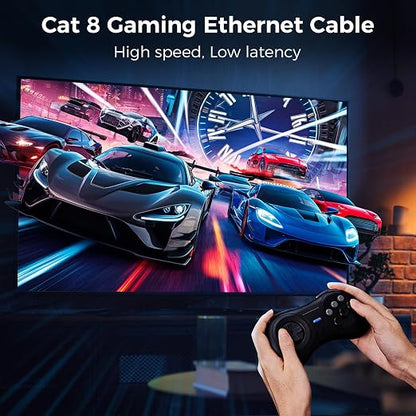 Cat 8 Ethernet Cable 30FT, High-Speed Braided Internet Cable Network Cord - Image 3