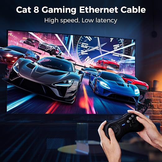 Cat 8 Ethernet Cable 50FT, High-Speed Braided Internet Cable Network Cord - Image 3