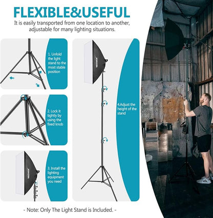 Neewer Heavy Duty Light Stand, Metal 13ft/4m Adjustable Photography Tripod C - Image 6
