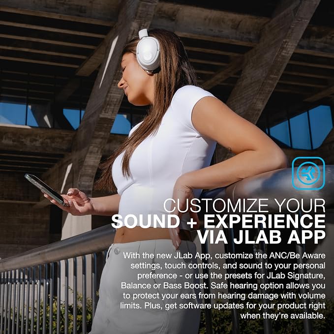 JLab JBuds Lux ANC Wireless Headphones, Cloud White, Hybrid Active Noise - Image 5