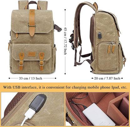 UBAYMAX Camera Backpack, DSLR SLR Waterproof Canvas Camera Bags Rucksack 15.6 - Image 3