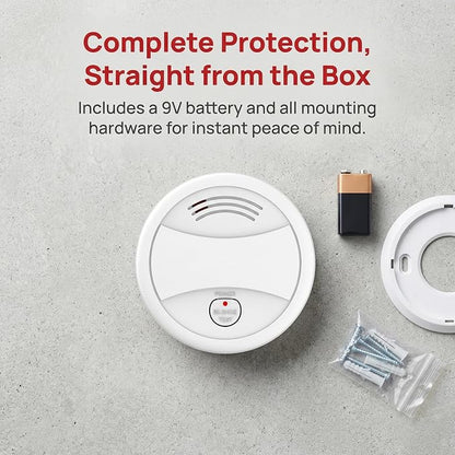3 Pack Photoelectric Smoke Detector, 10-Year Battery Operated Fire Alarm - Image 3