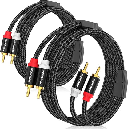HOSONGIN RCA Cables 20ft 2 Pack, 2-Male to 2-Male RCA Audio Stereo Subwoofer by HOSONGIN