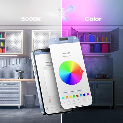 Feit Electric Smart LED Garage Light, 4000 Lumens RGBW Color Changing - Image 4
