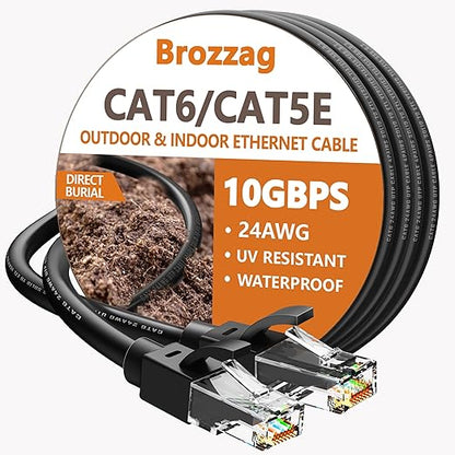 Ethernet Cable 10ft For Cat6/Cat5E, 10Gbps Compatible by Brozzag