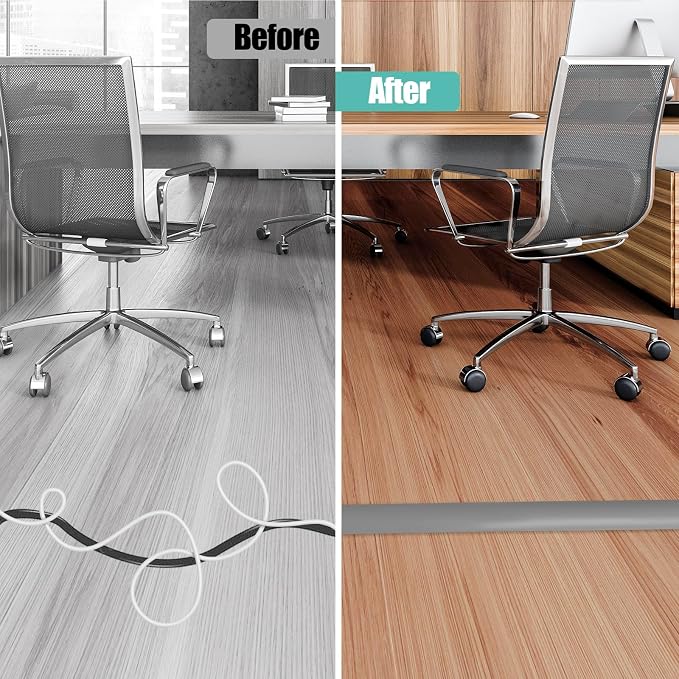 Floor Cord Cover Self Adhesive Cord Hider, 10FT Cable Management, Extension - Image 6