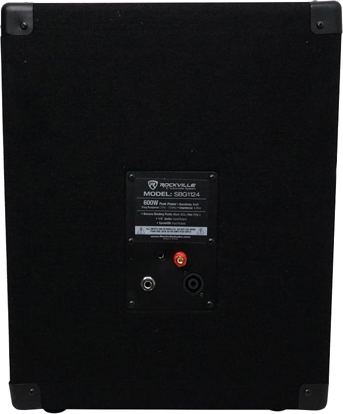 Rockville SBG1124 12" 600W Passive 4-Ohm Pro DJ Subwoofer, MDF Cabinet - Image 7