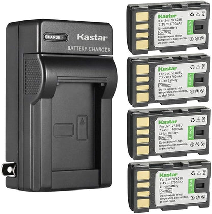 Kastar 4-Pack BN-VF808 Battery and AC Wall Charger Replacement by Kastar
