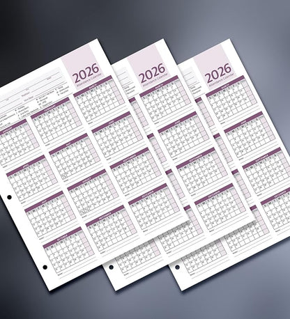 Attendance Calendar Employee Card Attendance Record Tracker 2026, Heavy 100lb by Ausoleil